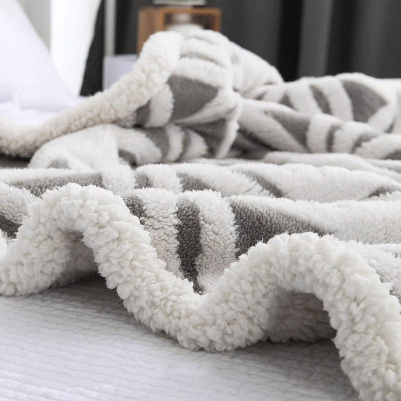 LOMAO Sherpa Fleece Blanket Fuzzy Soft Throw Blanket Dual Sided Blanket for Couch Sofa Bed(Grey,40