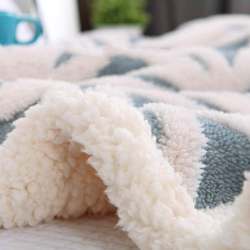 LOMAO Sherpa Fleece Blanket Soft Plush Throw Blanket Dual Sided Cozy Blankets for Bed Couch Sofa(Light Blue,51