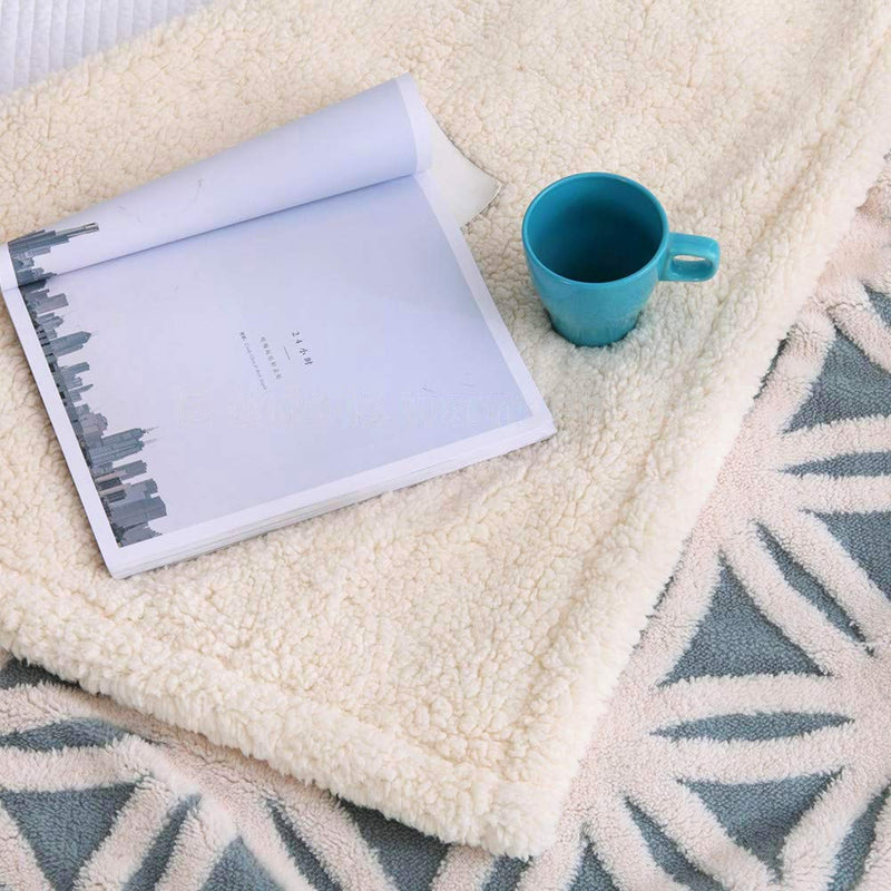 LOMAO Sherpa Fleece Blanket Soft Plush Throw Blanket Dual Sided Cozy Blankets for Bed Couch Sofa(Light Blue,51