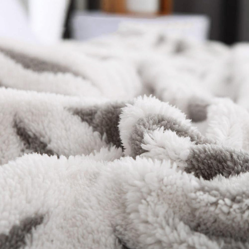 LOMAO Sherpa Fleece Blanket Fuzzy Soft Throw Blanket Dual Sided Blanket for Couch Sofa Bed(Grey,40