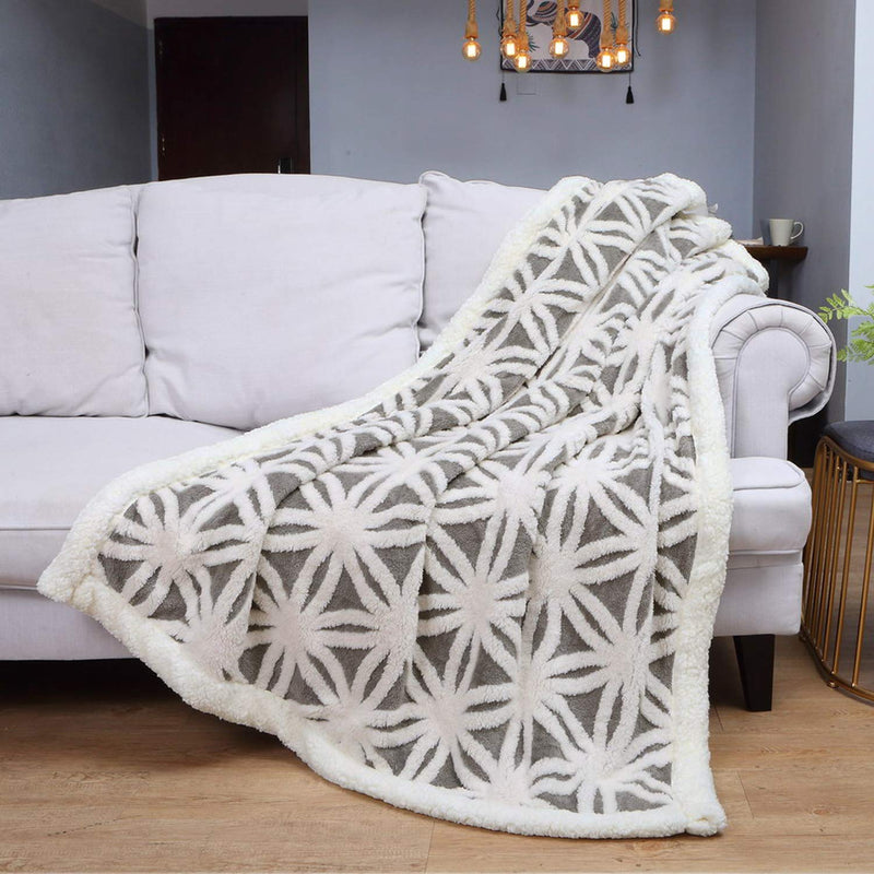 LOMAO Sherpa Fleece Blanket Fuzzy Soft Throw Blanket Dual Sided Blanket for Couch Sofa Bed(Grey,40